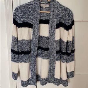 Loft Navy and white stripe cardigan
